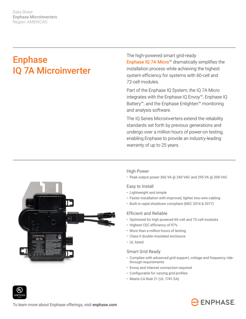 Micro Onduleur - IQ7A Enphase®
