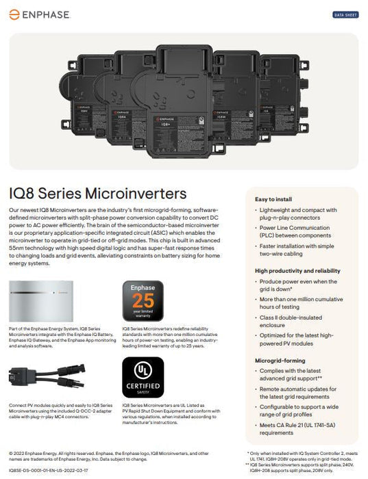 Enphase IQ8A Microinverter IQ8A-72-2-US